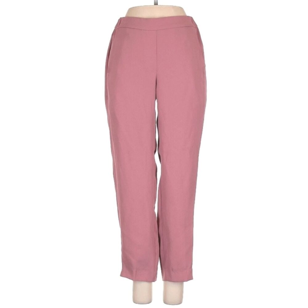 J Crew Drapey Pull On Trousers Pink Straight Leg Pants Womens 8